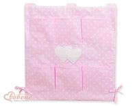 Przybornik uniwersalny serduszka białe grochy na różowym