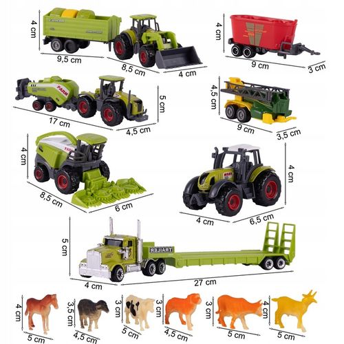ZESTAW TRAKTOR CIĄGNIK KOMBAJN MASZYNY POJAZDY ROLNICZE ZWIERZĘTA PREZENT na Arena.pl