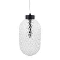 Wisząca lampa szklana Tanpo 5208 Shilo do salonu transparentna czarna