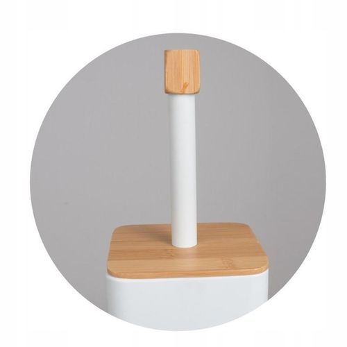 Stojak na papier toaletowy i szczotka DO ŁAZIENKI do WC biała bambus 2w1 na Arena.pl