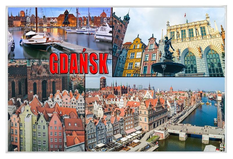 Gdańsk czerwony - magnes szklany zdjęcie 1