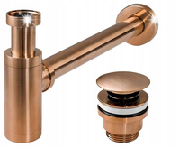 SYFON UMYWALKOWY MIEDZIANY KOREK SZCZOTKOWANY REA BRUSH COPPER UNIWERSALNY