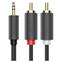 UGREEN AV102 Kabel 2x RCA (Cinch) jack 3.5 mm 1,5m (czarny)