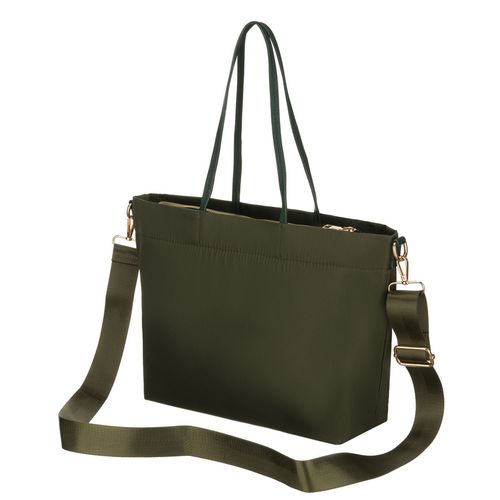 zielona shopperka damska z nylonu, jednokomorowa z doczepianym na Arena.pl