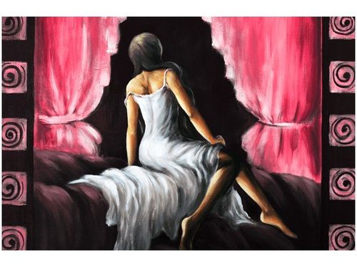 60X40CM PIĘKNA DZIEWCZYNA CZERWIENI OBRAZ na Arena.pl