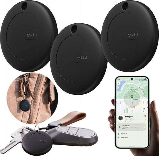 Lokalizator MiLi MiTag Android czarny 3szt zdjęcie 5