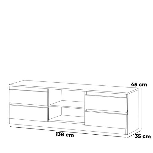Szafka Rtv Do Sypialni Salonu 138cm Stolik Pojemny Nowoczesny Biały Wotan na Arena.pl