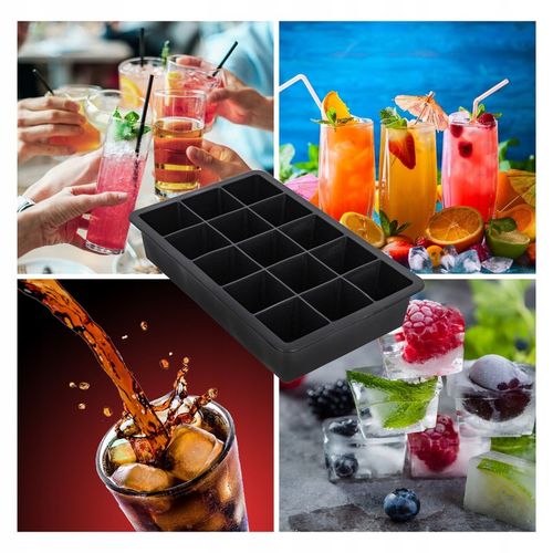 6x Foremki do lodu silikonowe forma do 15 kostek lodu z pokrywką na Arena.pl