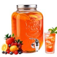 SŁÓJ Z KRANIKIEM 4L SZKLANY SŁOIK NA LEMONIADE NAPOJE WODE DUŻY POJEMNIK