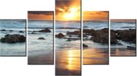 75CM 120 OBRAZ 5 ELEM WSCHÓD SŁOŃCA OCEANEM ŚCIENNY DRUK