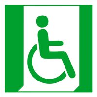 Tabliczka informacyjna 10x10 Wyjście ewakuacyjne dla niepełnosprawnych