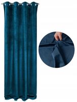 Zasłony Welurowe na Przelotkach 140x250cm Welwetowe Grube Velvet Granatowy