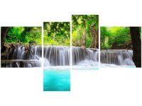 OBRAZ KOLOROWA WODA KOLOROWY WODOSPAD BŁĘKITNA RZEKA