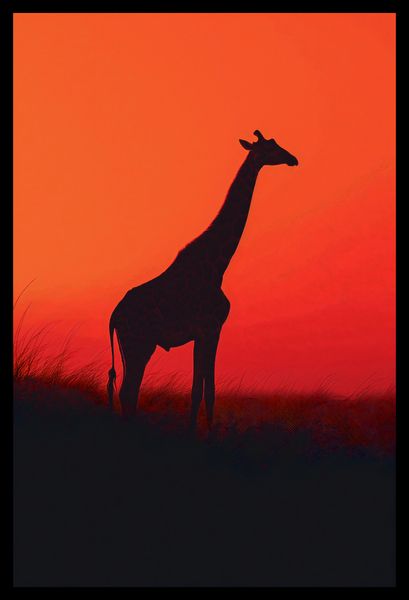 Plakat 30x45cm Żyrafa w Czerni zdjęcie 2