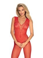 Czerwony Bodystocking - Obsessive N112 XL/XXL