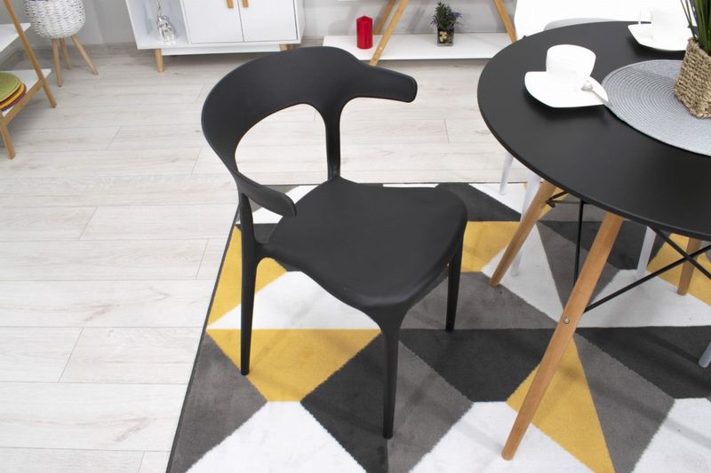 Krzesło ULME - czarne x 3 zdjęcie 8