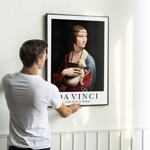Plakat w ramie leonardo da vinci dama 40x50 cm w czarnej ramie na Arena.pl