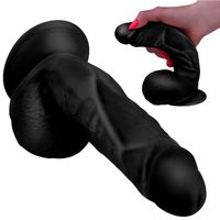 OGROMNY SZTUCZNY PENIS DONG Dildo z Przyssawką Czarny
