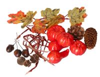 SZTUCZNE DYNIE DYNIA DEKORACJE JESIENNE DUŻY ZESTAW LIŚCIE ŻOŁĘDZIE