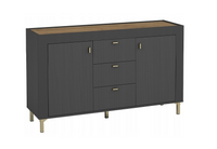 Nowoczesna Komoda 137 cm Czarna 2D3SZ ROSA DL 3 kolory