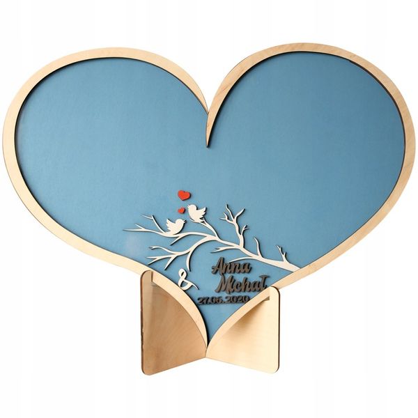 Księga Gości w Kształcie Serca Wesele Prezent na Ślub zdjęcie 4