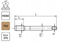 Gwintownik maszynowy M10 DIN-376C R40 (6H) HSSE TIN 800X FANAR (D2-513X01-0