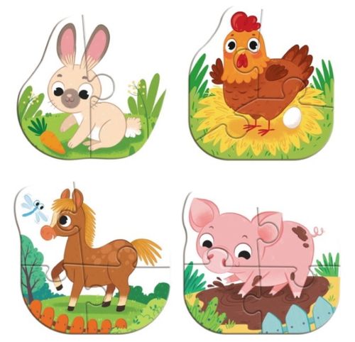 Puzzle Dodo  Baby Puzzle 4 W 1 "Zwierzęta Z Gospodarstwa" 300686 na Arena.pl