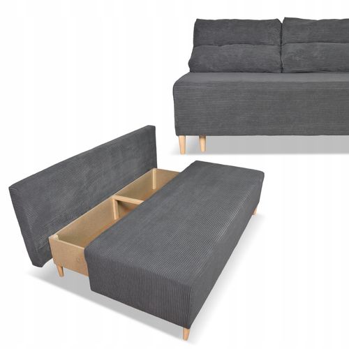 Kanapa sofa KIMO funkcja spania pojemnik Family Meble Anafi c szara sztruks na Arena.pl