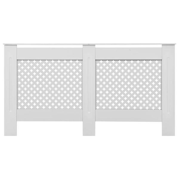 Osłona na kaloryfer, biała, 152 x 19 x 81,5 cm, MDF zdjęcie 3