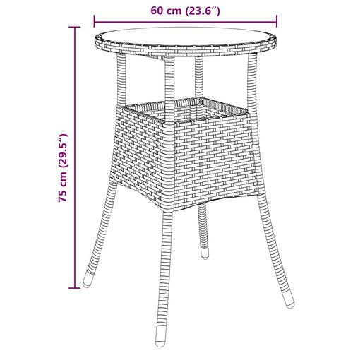 Zestaw do jadalni w ogrodzie 3 pcs Brązowy Polirattan na Arena.pl