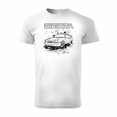 Koszulka z samochodem Ford Sierra RS 500 z Fordem Sierra RS 500 cosworth męska biała M