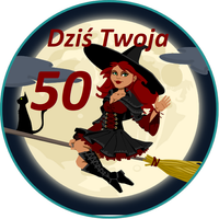 Opłatek na tort Wiedźma Czarownica Miotła Postać Kobieta Urodziny 18 30 40