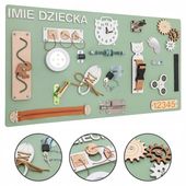 Tablica manipulacyjna sensoryczna Montessori Duża XL Imię GRATIS