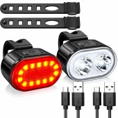 Lampka rowerowa przednia tylna światło led na rower kierownicę mocna usb