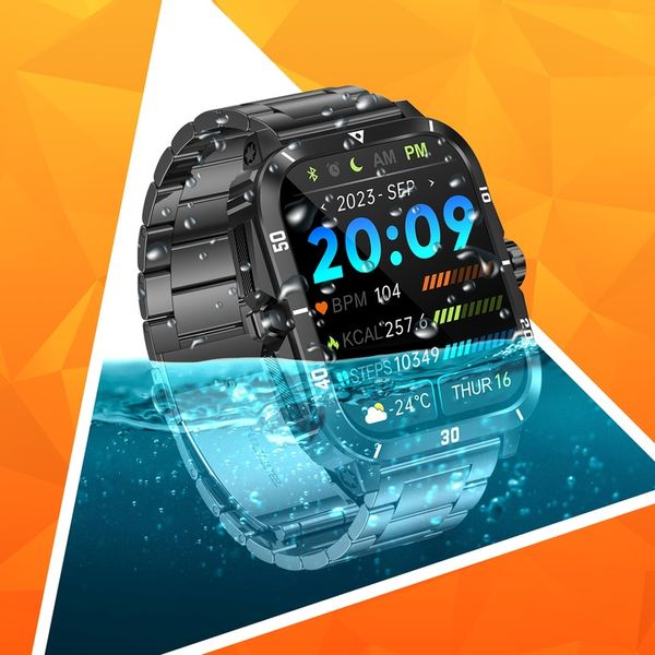 Smartwatch Zegarek Męski Wodooporny PL Menu Rozmowy Smart Watch 3 Paski zdjęcie 6