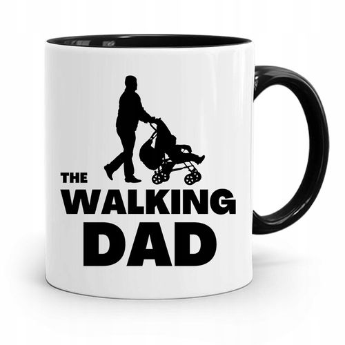 Kubek Czarny Prezent Na Dzień Ojca The Walking Dad Z Nadrukiem Ze Zdjęciem na Arena.pl