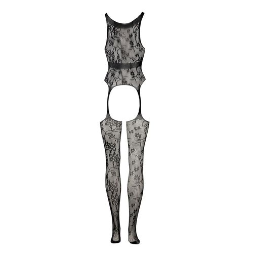 Lace Suspender Bodystocking With Round Neck - One Size na Arena.pl