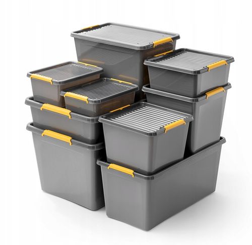 Pojemnik plastikowy 60L z pokrywką organizer pudełko skrzynia kosz box na Arena.pl