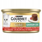 Gourmet Gold Karma dla kotów savoury cake z wołowiną i pomidorami 85 g