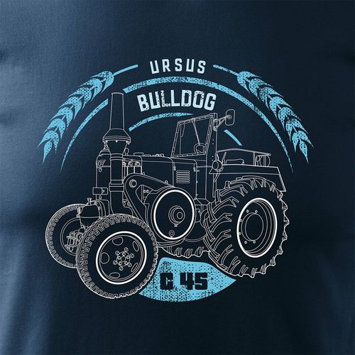 Koszulka z traktorem ursus C45 dla rolnika Bulldog męska granatowa REGULAR XL na Arena.pl