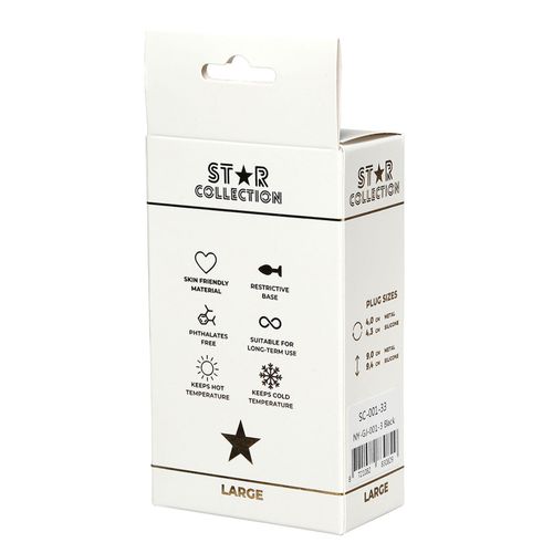 Star Collection - Black Silicone Anal Plug L - Light Blue Stone na Arena.pl