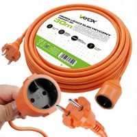 PRZEDŁUŻACZ BUDOWLANY WARSZTATOWY OGRODOWY GRUBY KABEL GUMA 2x1,5 VAYOX 30m