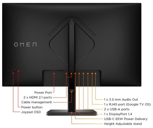 Monitor inteligentny HP OMEN 32x 4K Gaming UltraHD IPS 144Hz HDR 31.5 cali 3840x2160 Google TV HDMI DisplayPort USB-C 99Z68AS na Arena.pl