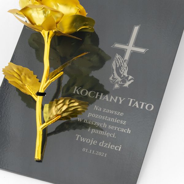 Złota róża postument na grób naruk dla TATY zdjęcie 3