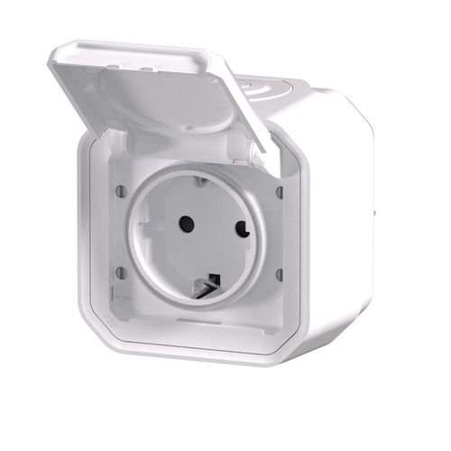 Nowe Plexo - Gniazdo Schuko 2P+Z zaciski automatyczne, komplet natynkowy 16 A-250V~ - białe - Legrand 069770L na Arena.pl