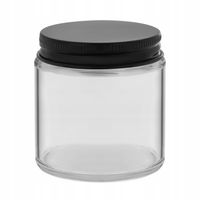 Słoik przeźroczysty do świec 120 ml z czarną metalową nakrętką - 140 szt