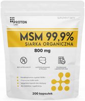 Proton Labs MSM 99,9% PURE siarka organiczna 800mg AŻ 200 KAPSUŁEK stawy