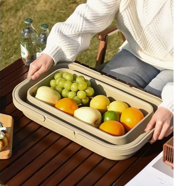 SKŁADANY KOSZ PIKNIKOWY 3W1 PIKNIK FUNKCJA STOLIKA POJEMNIK STOLIK zdjęcie 2