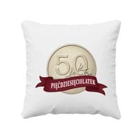 Pięćdziesięciolatek - moneta - poduszka na prezent URODZINY 50 LAT
