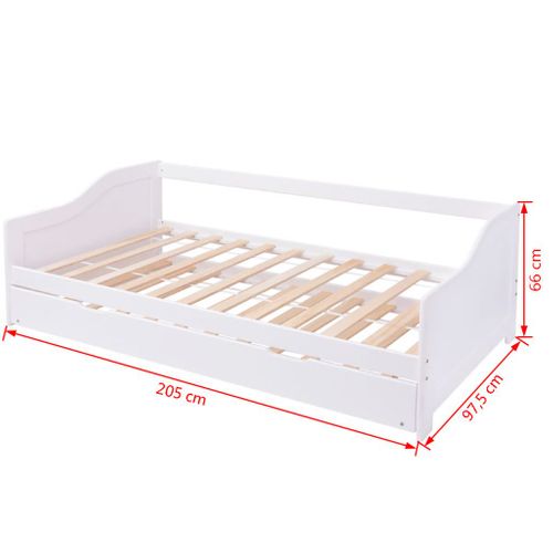 Wysuwane łóżko sosnowe/sofa 200x90 cm Białe na Arena.pl